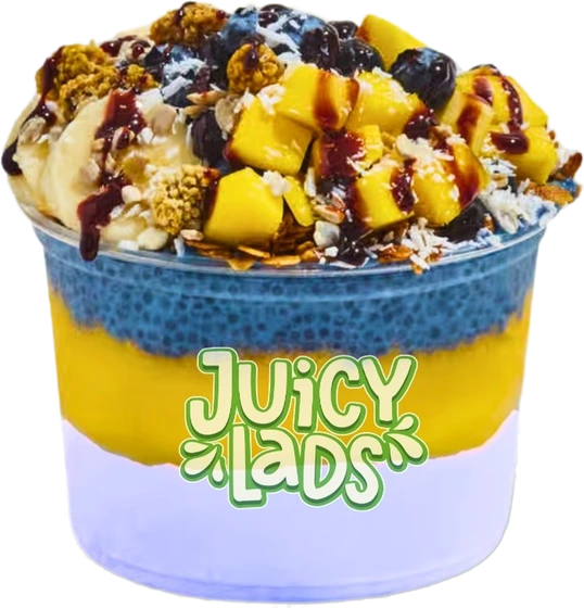 Bowl de chia pudding y mango con toppings
